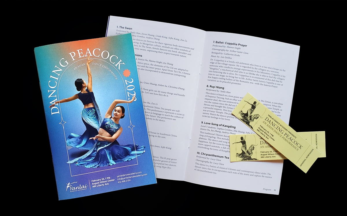 program cover and inside spread inside spread of dance information